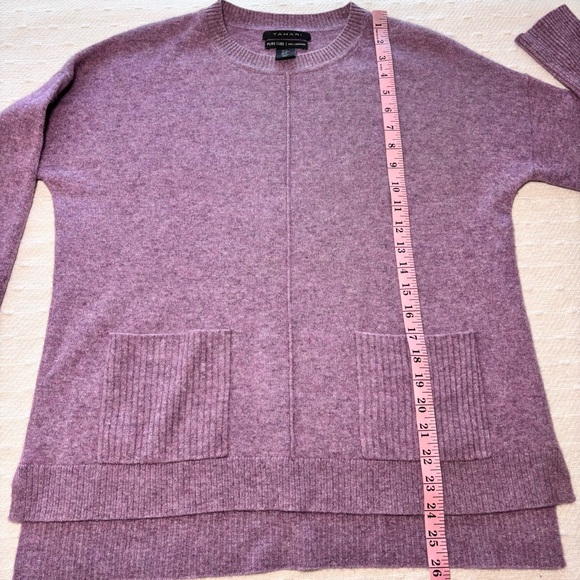 TAHARI Pure Luxe Cashmere Crew Neck Sweater Mauve Purple Size M - Picture 7 of 12
